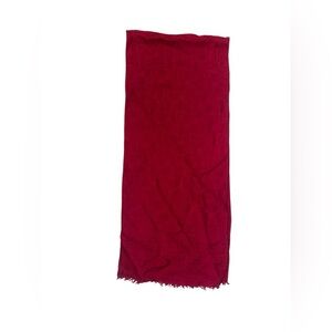 Red Vintage Condition 46 inch by 11 inch Silk Red Scarf Wrap